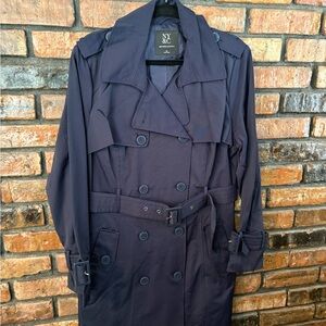 New York & Company Men's Deep Blue Trench Coat